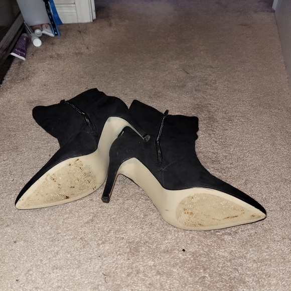 Ladies JustFab suede side tassels & zipper, black size 8.5 - Picture 7 of 15